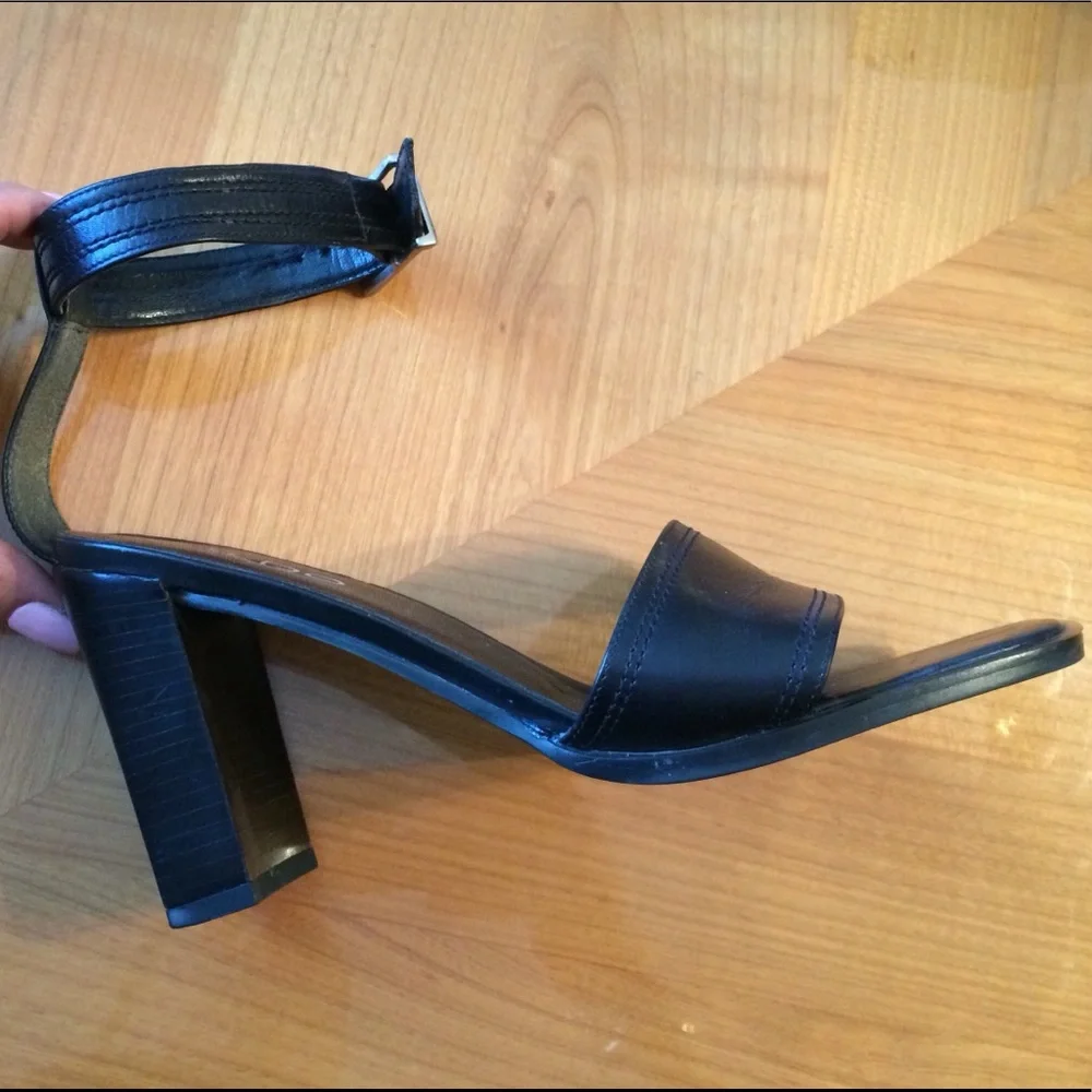 Aldo Black Leather Strap Heels plus Sequins Top